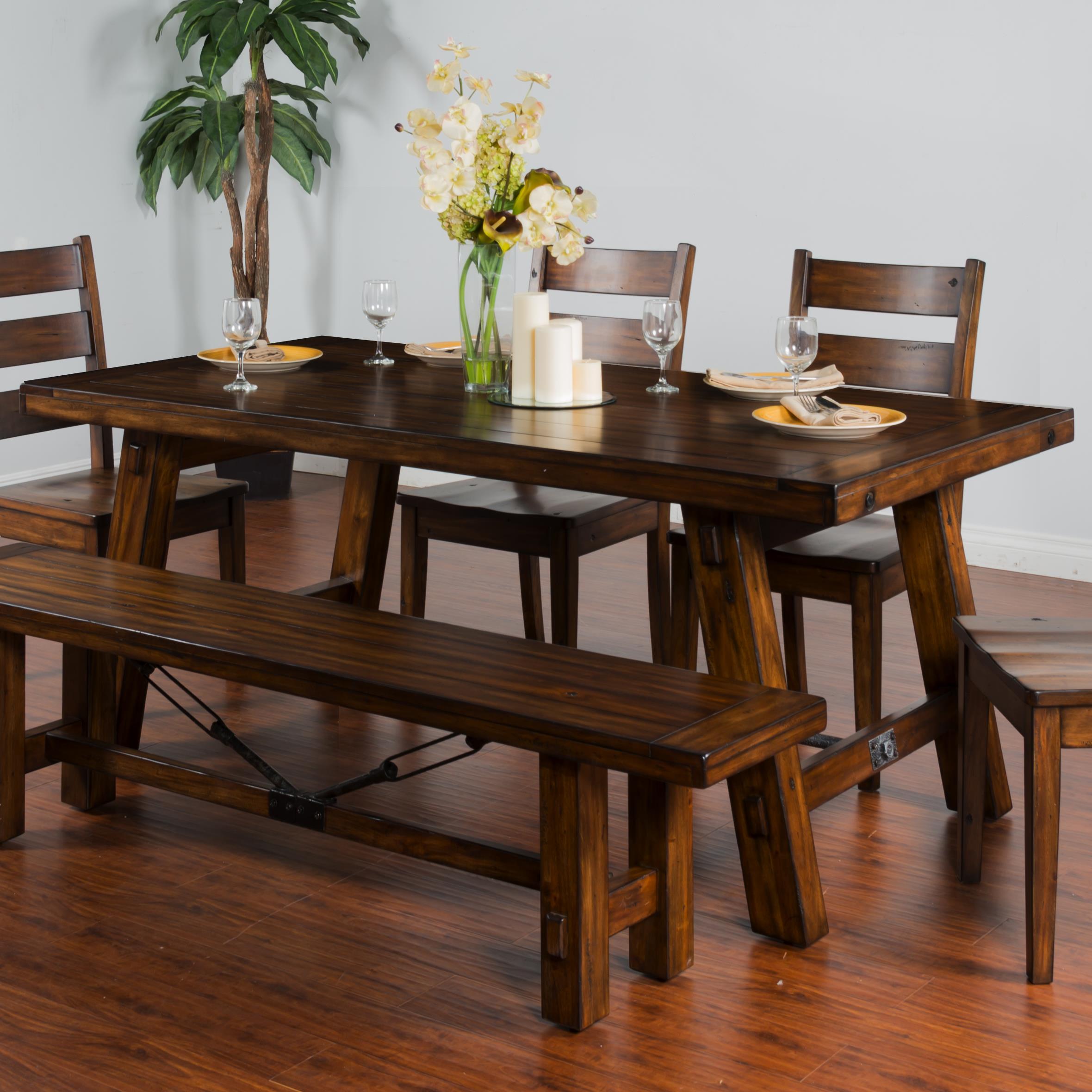 Sunny Designs Tuscany Distressed Mahogany Extension Table w/ Turnbuckle